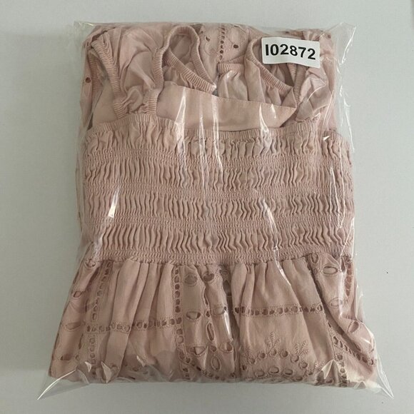 HATCH Maternity The Ivy Eyelet Midi Dress in Blush Pink Size 2 Cotton - Picture 11 of 11